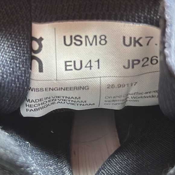 On Cloudnova Navy White mens size 8 - Picture 6 of 6